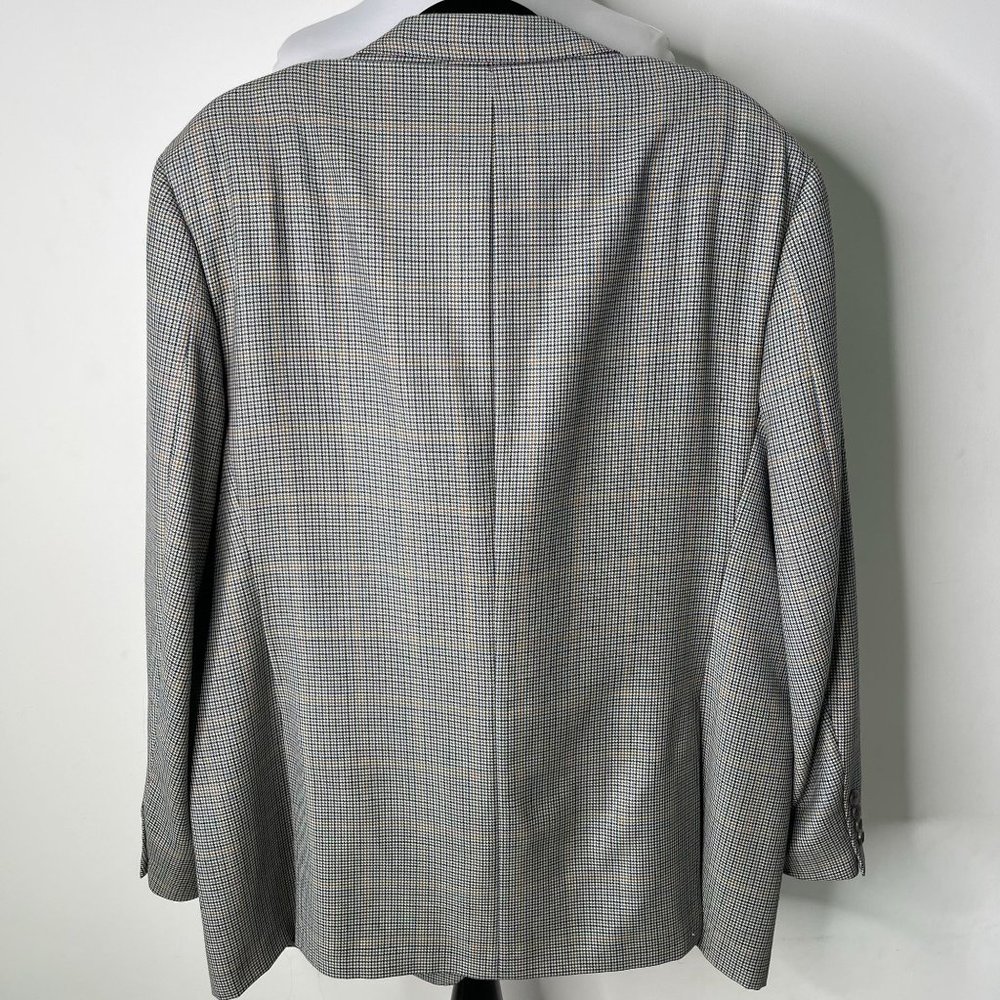 BURBERRY Men's Grey Blue Plaid Pattern Kensington Wool Blazer Jacket Size 48 Reg - Picture 3 of 8